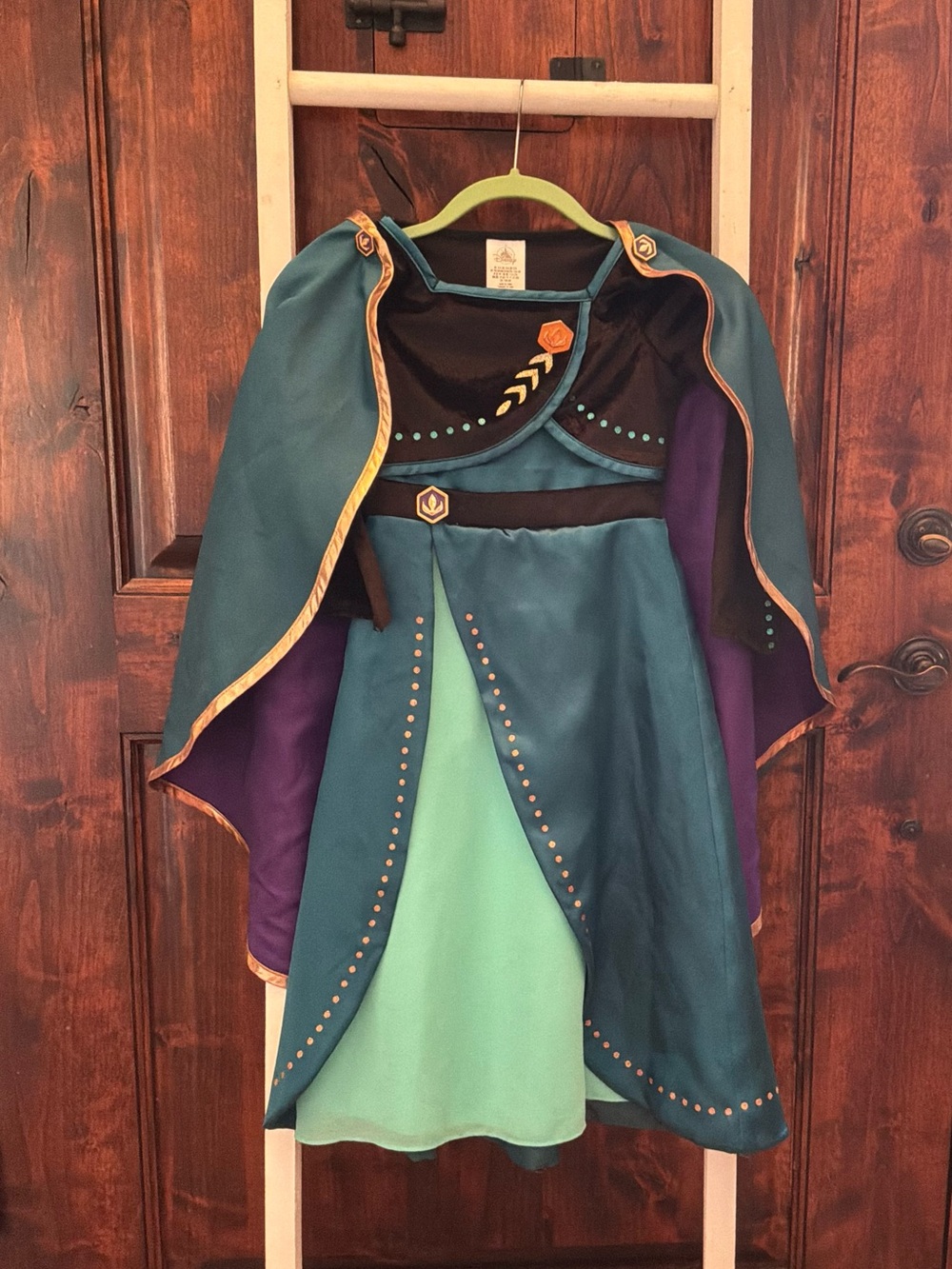 Disney Ana Teal, Aqua and Purple Princess Cape Dress Costume